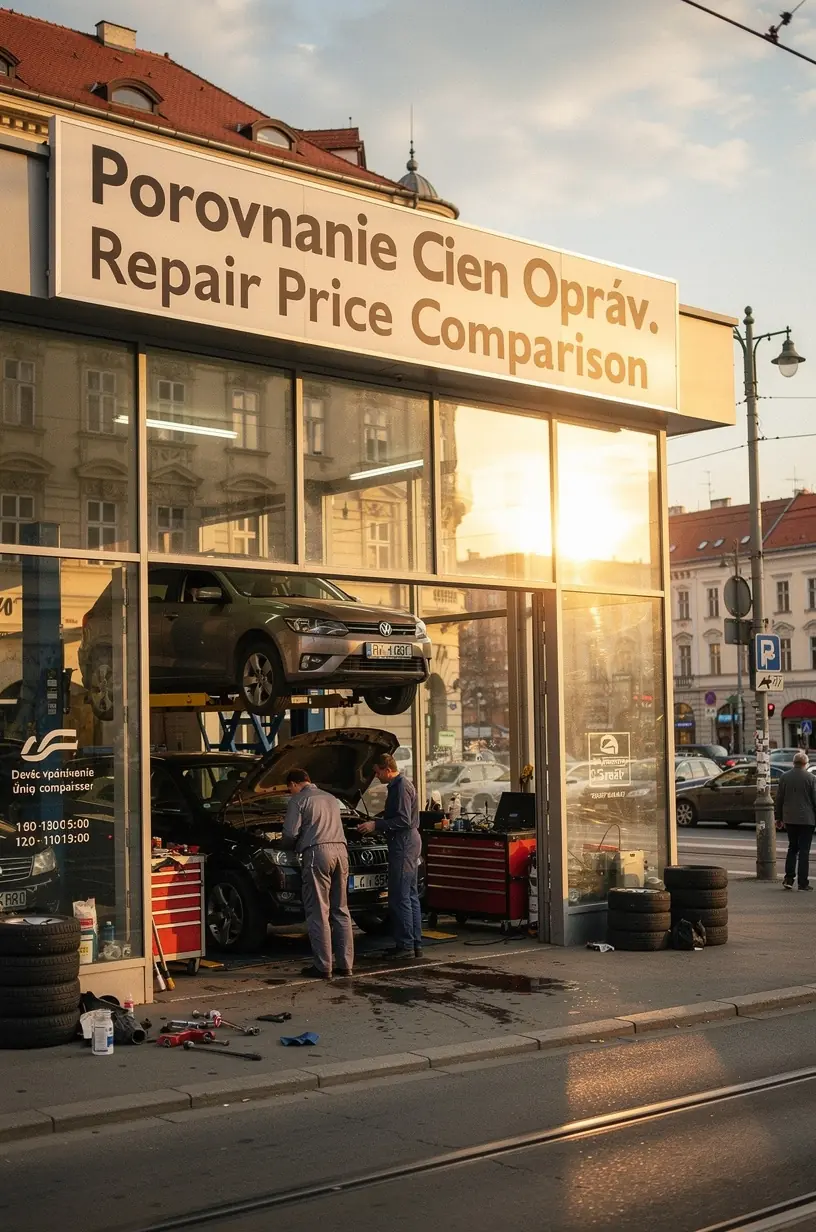 Zákazník preberá cenovú ponuku na bežnú opravu vozidla v nezávislom servise.